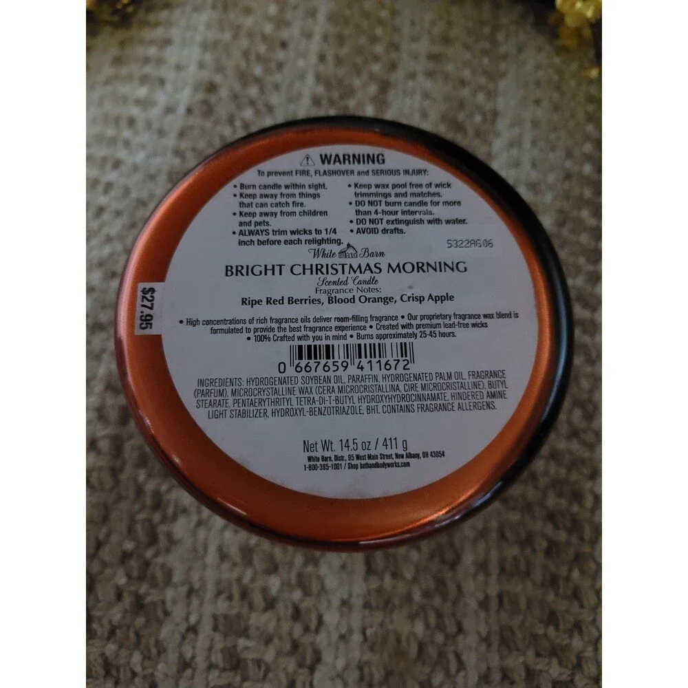 Bright Christmas Morning - Bath and Body Works 3-Wick Candle
